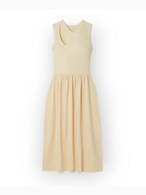 Ninety-Percent cream cotton midi dress, size L